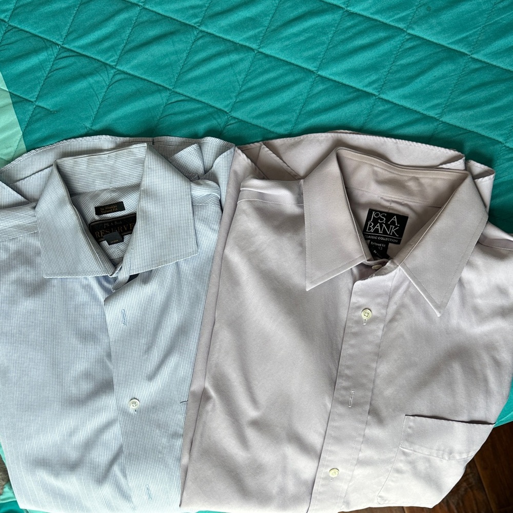 Jos. A. Bank Men's Dress Shirts - Light Blue and Light Gray